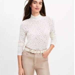 LOFT Long Sleeve Turtleneck Top - Whisper White